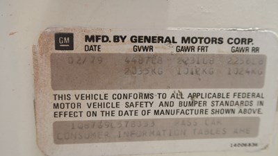 Lot 38 - 1979 Chevrolet Camaro