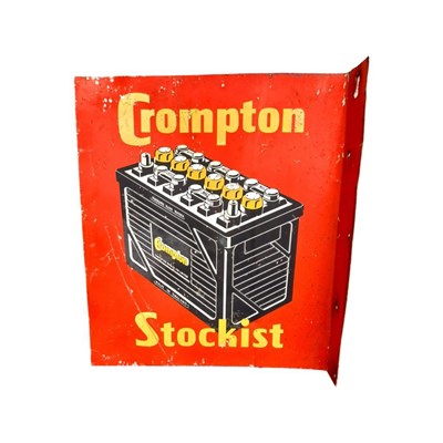 Lot 32 - Crompton Double Sided Metal Flange Sign