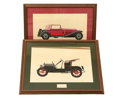 Lot 20 - Two Original Coachwork Art Works