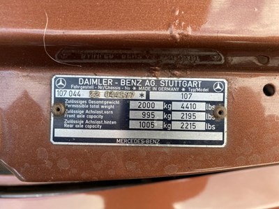 Lot 109 - 1978 Mercedes-Benz 450 SL