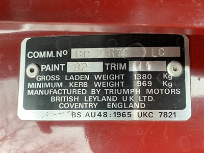 Lot 51 - 1969 Triumph TR6