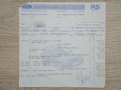 Lot 76 - 1996 Ford Fiesta Classic