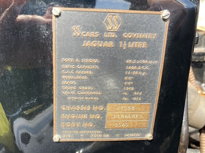 Lot 6 - 1937 Jaguar SS 1½-Litre Saloon